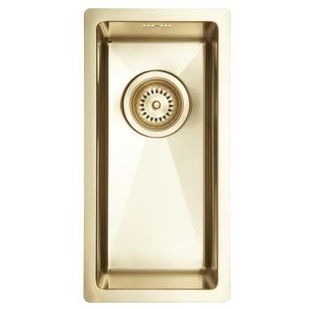 Kubus 180 Soft køkkenvask, PVD Messing